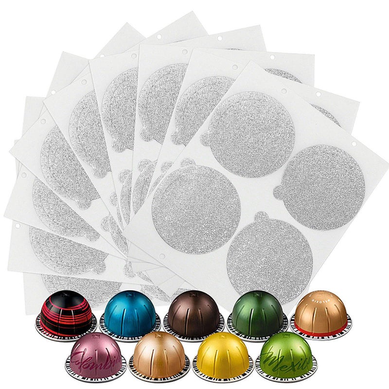 Clinuse Aluminum Foils Lids Seals To Reuse Nespresso Capsules Coffee Pods  Compatible With Nespresso Vertuoline Vertuo  100Pcs Reuse Coffee Pods Cover Seals (61Mm  Grey) - Image 1