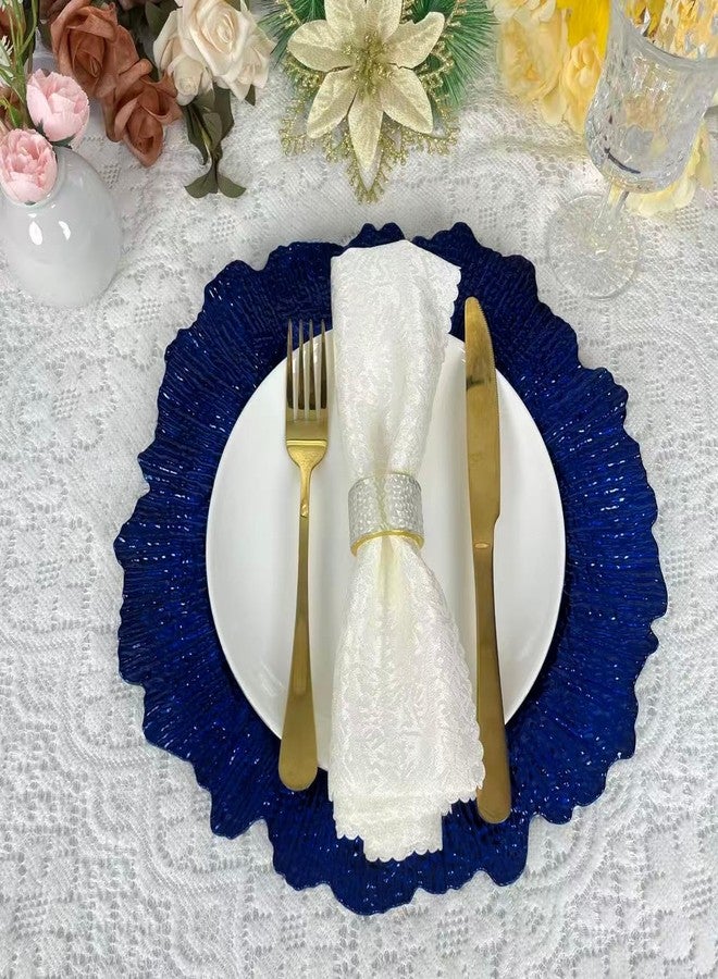 DaCakeWS 13 Inch 12pcs Reef Charger Plates – Elegant Decorative Dinner Plates for Wedding, Holiday Parties, and Formal Dining–Stylish Table Decor for Festive Celebrations (Blue-12XH) - Image 4