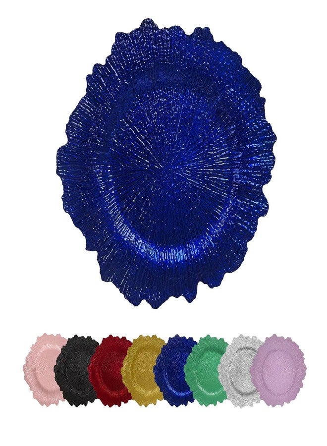 DaCakeWS 13 Inch 12pcs Reef Charger Plates – Elegant Decorative Dinner Plates for Wedding, Holiday Parties, and Formal Dining–Stylish Table Decor for Festive Celebrations (Blue-12XH) - Image 1