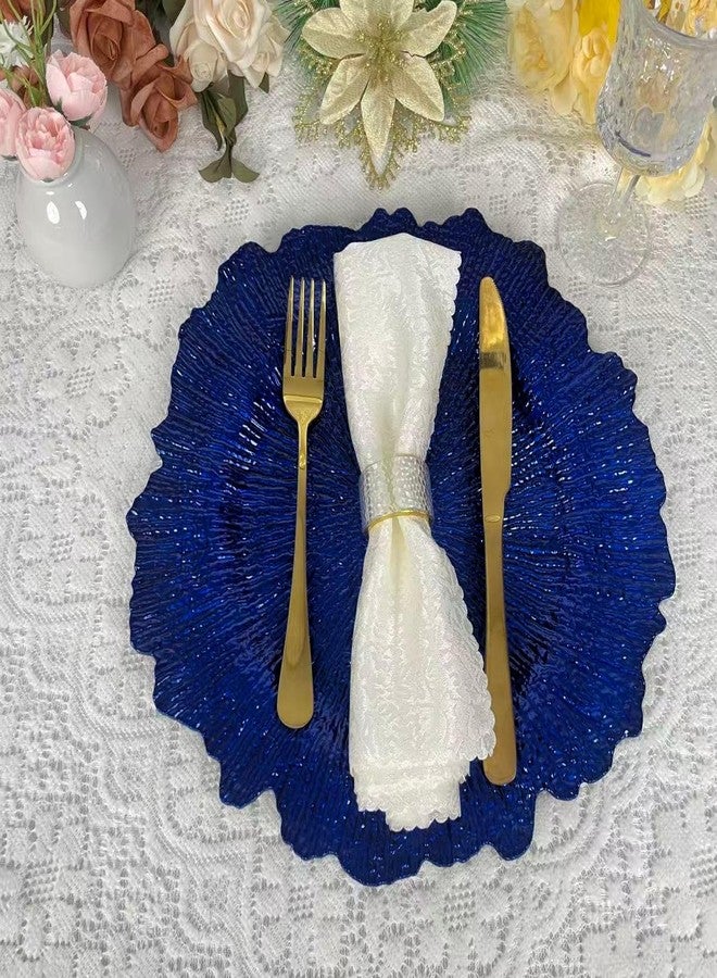 DaCakeWS 13 Inch 12pcs Reef Charger Plates – Elegant Decorative Dinner Plates for Wedding, Holiday Parties, and Formal Dining–Stylish Table Decor for Festive Celebrations (Blue-12XH) - Image 5