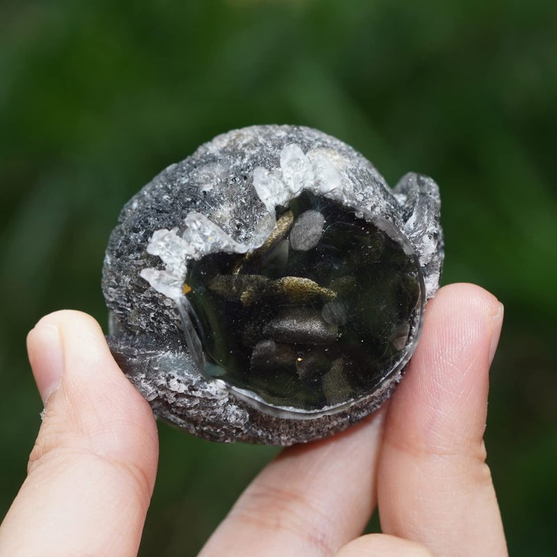 OwMell Owl Statue Tumbled Stone Gemstone Owl Figurine Home Decor Shelf Decor 2.5" - Black Obsidian - Image 4