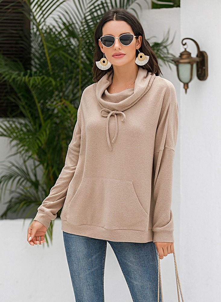 Loquat Loose Long Sleeve Solid Cashmere Pullover - Image 3