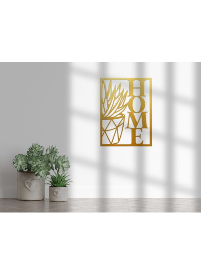 هوم جاليري كلمة المنزل مع فن جداري خشبي من نباتات العصارية - Image 3
