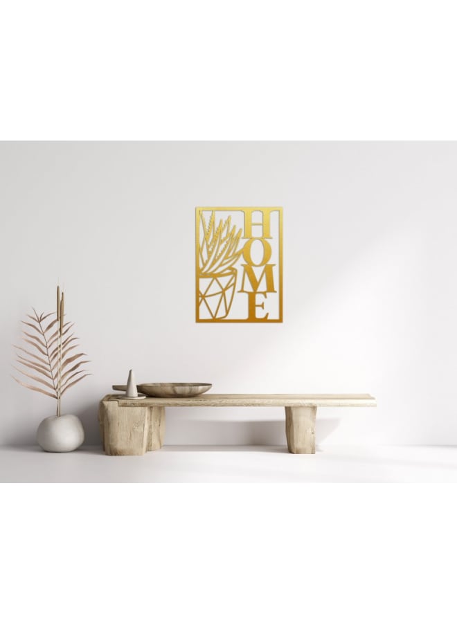هوم جاليري كلمة المنزل مع فن جداري خشبي من نباتات العصارية - Image 2