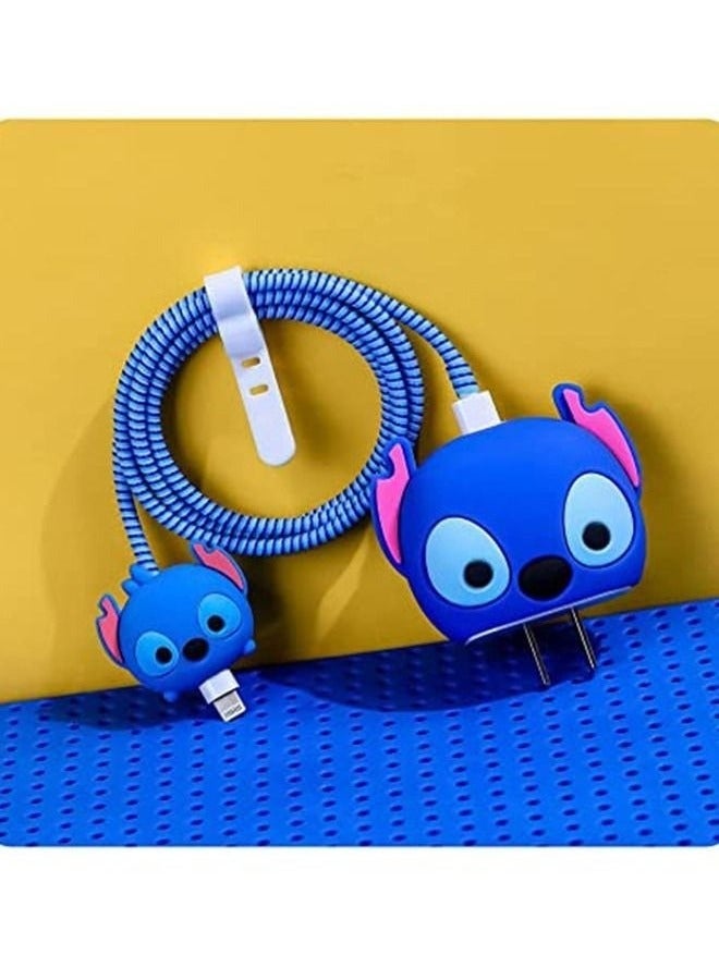 ستيتش واقي شاحن بتقنية ثلاثي الابعاد من سلسلة كارتون نحيف متوافق مع اجهزة الايفون 18 وات 20 وات حامي غطاء واقي لكيبل شحن سريع غطاء واقي لكيبل بيانات - Image 3