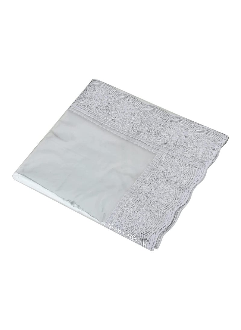 Nav Enterprises 8 Seater Rectangular Table Cover WxL 60x108 Inches with Silver Lace