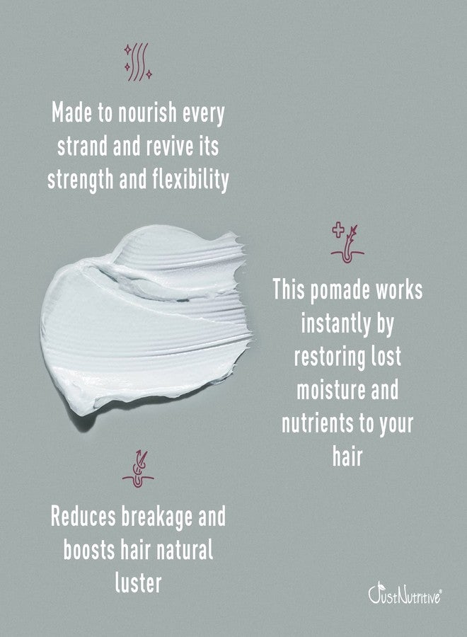 Just Nutritive Moisturizer Hair Pomade | Natural Hydrating Pomade | Hair Food For All Hair Types | Softening Cream for Men and Woman | Hair Care Treatment 8 Fl Oz - Image 5