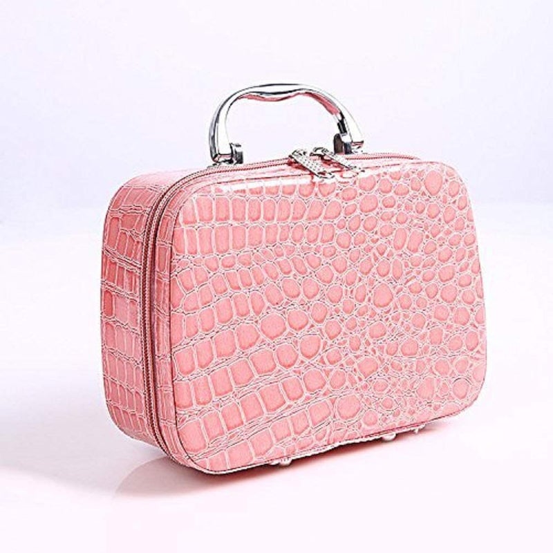 SEASPIRIT Makeup Box by Seaspirit Cosmetic Box Makeup Storage Bag Toiletry Box Organizer with Magnifying Compact Makeup Mirror MultiColour - Image 1