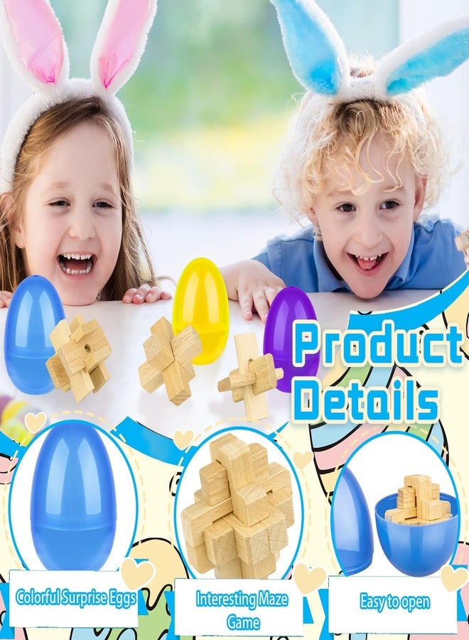Gosodeny 24 Pack Prefilled Easter Eggs with Brain Teaser Puzzles Toys Easters Egg Fillers Basket Stuffers Easter Eggs Hunt Game for Party Favors Gifts for Classroom Prize Supplies - Image 3