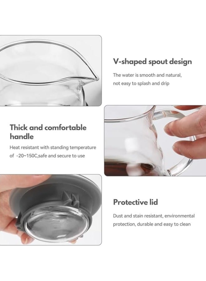 سيرفر ابريق تقديم القهوة زجاجي سعة 500 مل مقاوم للحرارة | إبريق قهوة زجاجي V60 | وعاء قهوة شفاف بالتنقيط مع غطاء (500 مل) - Image 4