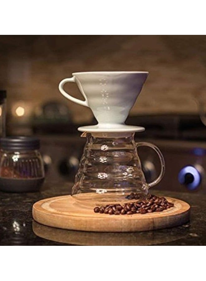 سيرفر ابريق تقديم القهوة زجاجي سعة 500 مل مقاوم للحرارة | إبريق قهوة زجاجي V60 | وعاء قهوة شفاف بالتنقيط مع غطاء (500 مل) - Image 5