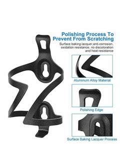 Y&D Bike Water Bottle Holder 2 Pack, Aluminum Alloy Bicycle Cage Mount, Lightweight and Strong Cages for Road Bikes, Mountain Bikes (Black)  - Image 2