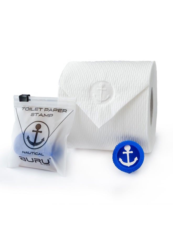 BURU SOLUTIONS Toilet Paper Stamp Nautical (Anchor) - Add a Unique Personal Touch to Your Bathroom Decor! Enhance your Home Decor. Ideal for Housekeeping, Hotels, Rentals, Home Staging Decor and more - Image 1