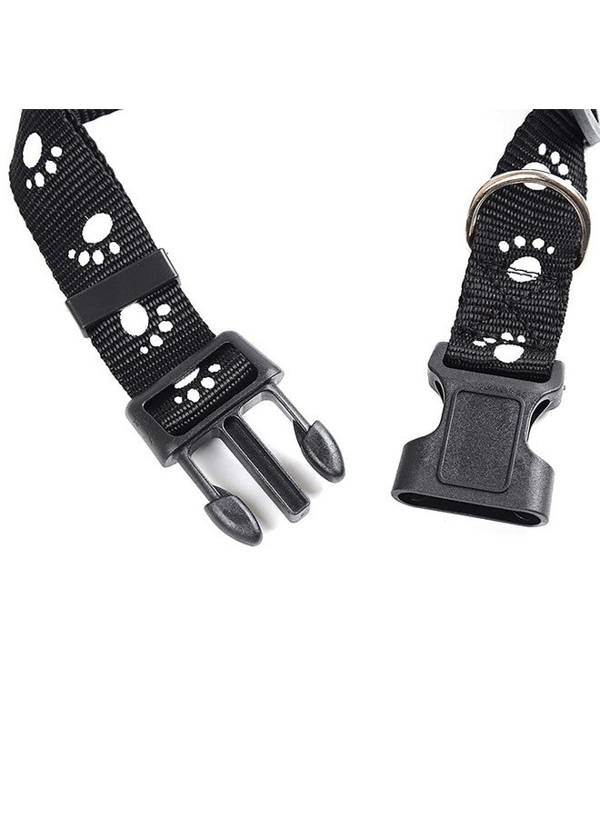 Nyloon Adjustable Paw Print Design Cute Small Dogs & Puppy Collar For Mini Dogs & Cat Collar (Size-15Mm) Pack Of 1 (Black) - Image 3