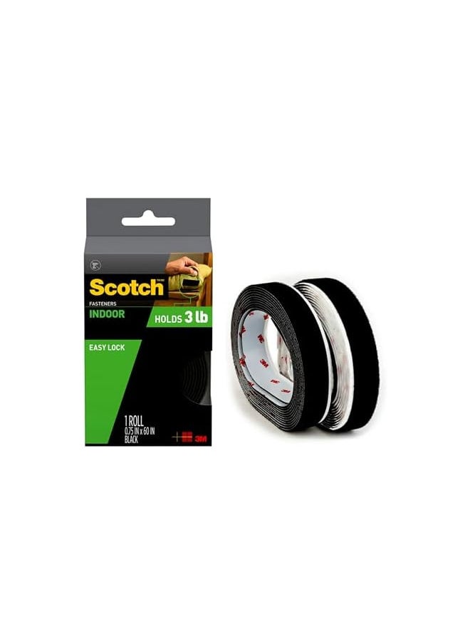 Scotch  - Scotch Mount Indoor Fasteners 0.75 in x 60 in (19mm x 1.52m), 1 set of strips (2 rolls)/pack | Holds up 0.45 kg per 2.5cm | Black color | Multi-Surface | Easy to use | No Tools - Image 1