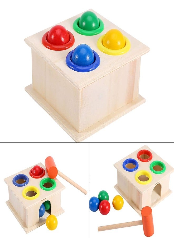 Luckymorden Wooden Hammer Ball Knock Pounding Bench with Box Case Fine Motor and Dexterity Skills Early Educational Toy Set for Kids 2+ Years (Hammer Ball)-Multicolor - Image 4