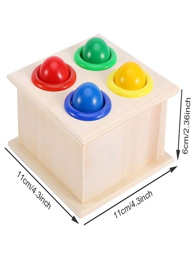 Luckymorden Wooden Hammer Ball Knock Pounding Bench with Box Case Fine Motor and Dexterity Skills Early Educational Toy Set for Kids 2+ Years (Hammer Ball)-Multicolor - Image 3