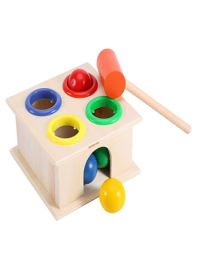 Luckymorden Wooden Hammer Ball Knock Pounding Bench with Box Case Fine Motor and Dexterity Skills Early Educational Toy Set for Kids 2+ Years (Hammer Ball)-Multicolor - Image 5