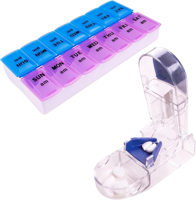 APEX Pill Organizer with Cutter for Medication Management