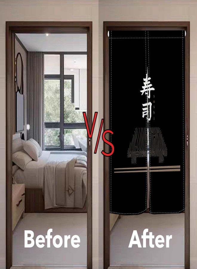 Leowefowa Traditional Noren Japanese Style Doorway Curtain Long Type Door Curtains Sushi Print Window Treatment Hanging Doorway Tapestry Panel for Room Divider Kitchen Home Decor, 33.5"x 70.9" - Image 5