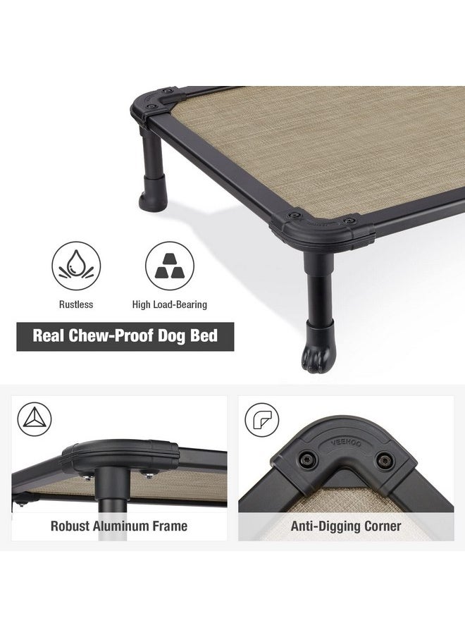 Veehoo Chew Proof Elevated Dog Bed - Cooling Raised Pet Cot - Rustless Aluminum Frame and Durable Textilene Mesh, Unique Designed No-Slip Feet for Indoor or Outdoor Use, Beige Coffee, Large - pzsku/ZD291784C2C8EE1114E52Z/45/_/1737032178/6bd8679d-5b0f-40b1-9099-993bb98d0ddc