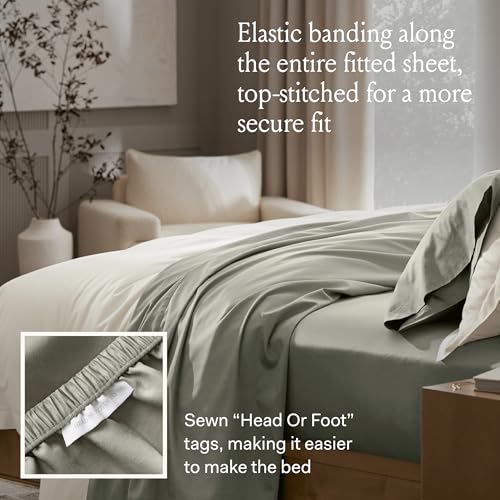 Boll & Branch Signature Hemmed Fitted Sheet - Twin XL, White - 100% Organic Cotton - 1 Fitted Sheet Only - Image 4