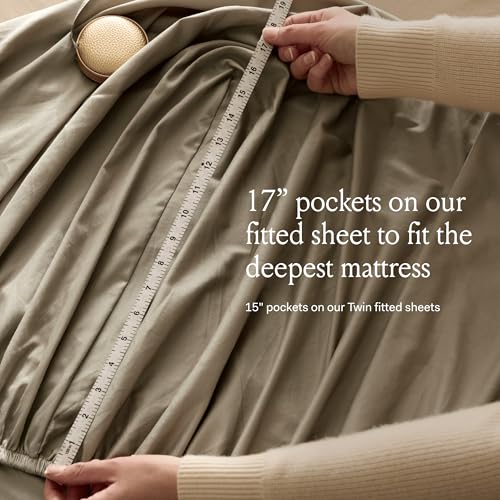 Boll & Branch Signature Hemmed Fitted Sheet - Twin XL, White - 100% Organic Cotton - 1 Fitted Sheet Only - Image 5
