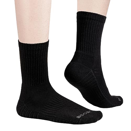 YUEDGE Women's Black Work Boot Socks Performance Moisture Wicking Cotton Sports Athletic Workout Training Cushioned Crew Socks For Women 6-9, 5 Paris - Image 2