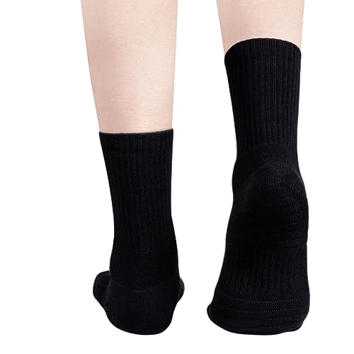 YUEDGE Women's Black Work Boot Socks Performance Moisture Wicking Cotton Sports Athletic Workout Training Cushioned Crew Socks For Women 6-9, 5 Paris - Image 3
