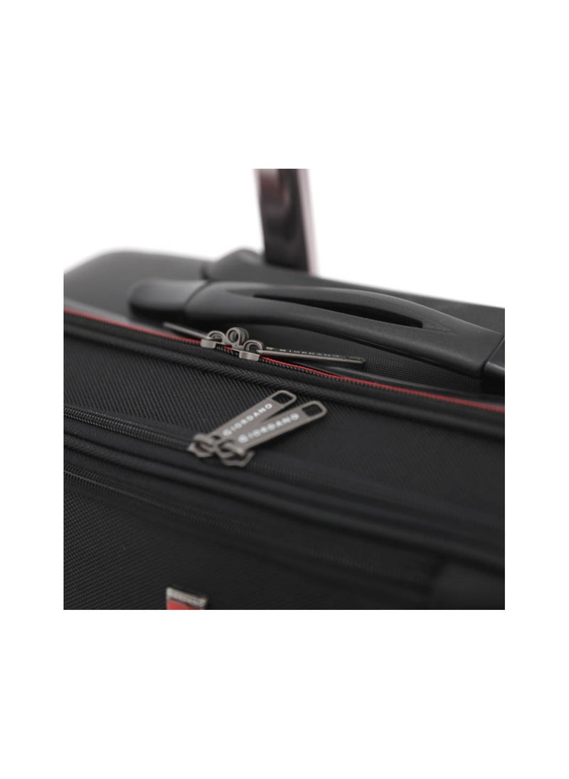 GIORDANO Giordano Softside Double Spinner Wheel Luggage Trolley Bag 17.5 inch Cabin Size ,Grey  - Image 3
