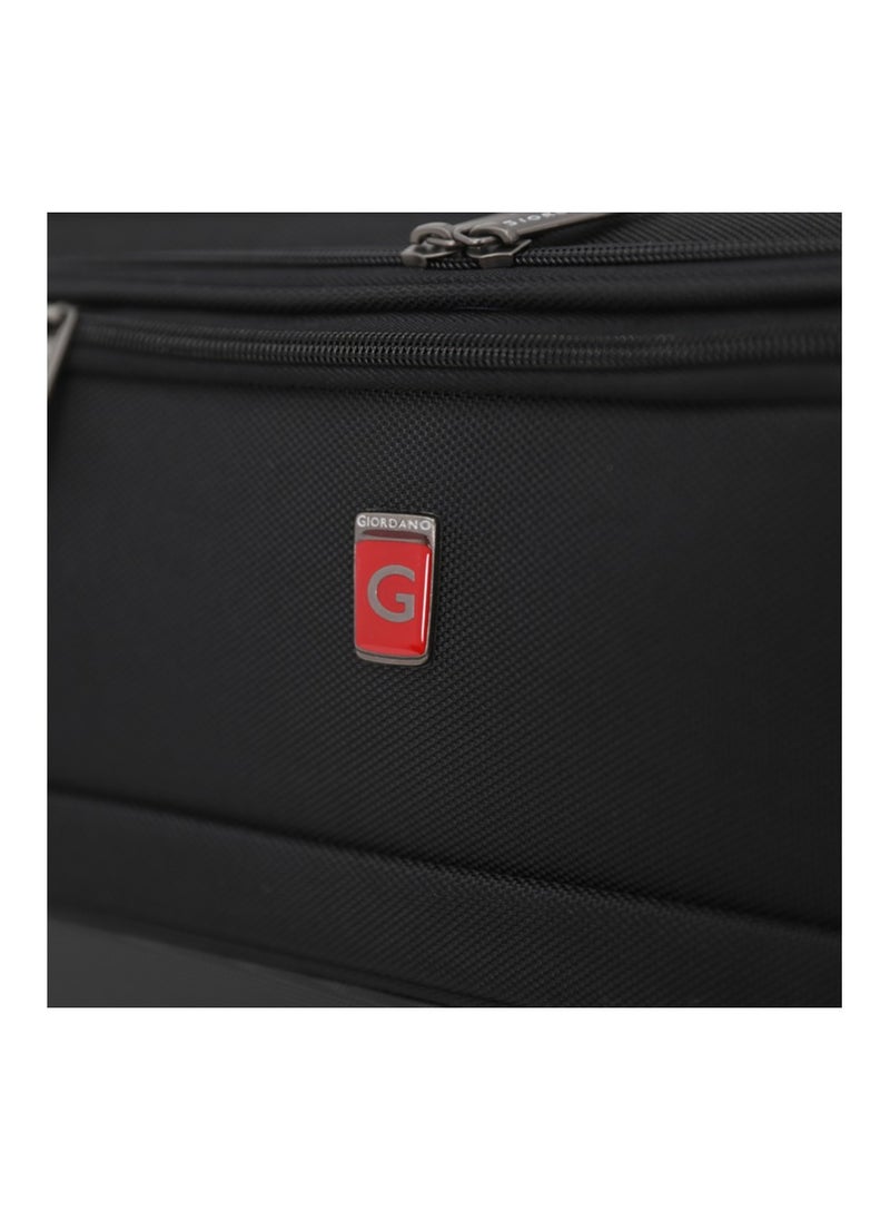 GIORDANO Giordano Softside Double Spinner Wheel Luggage Trolley Bag 17.5 inch Cabin Size ,Grey  - Image 2