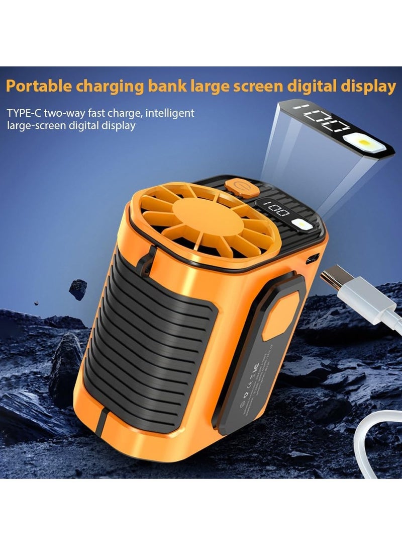 ZTEK 【Portable Hanging Waist Clip Fan】10-Speed Adjustable High-Speed Rechargeable Belt Fan, 5000mAh Battery, LED Display, Strong Airflow for Outdoor Work, Camping, Hiking & Hot Weather - Image 4