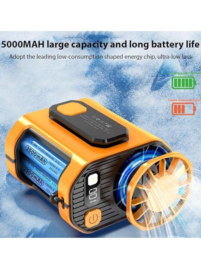 ZTEK 【Portable Hanging Waist Clip Fan】10-Speed Adjustable High-Speed Rechargeable Belt Fan, 5000mAh Battery, LED Display, Strong Airflow for Outdoor Work, Camping, Hiking & Hot Weather - Image 5