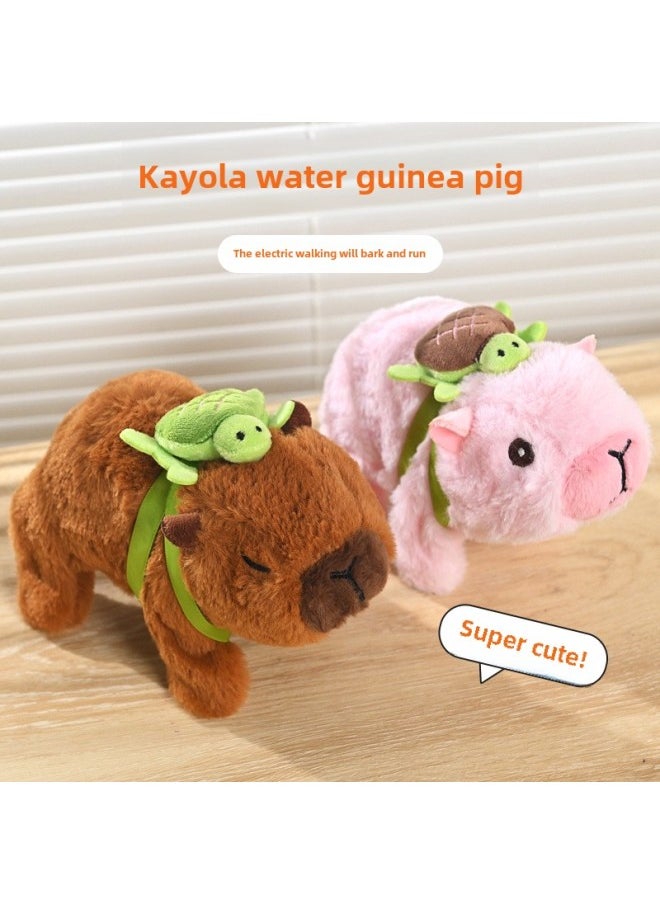 Simulation Electric Plush Kapi Bala Doll Walking Call Electronic Pet Children's Toy Spreading-Colour:Light Brown  - Image 2