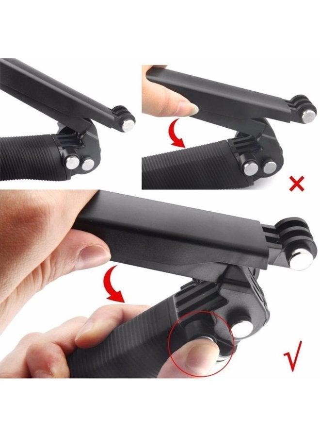 For DJI Foldable Three-way Adjustable Selfie Stick Tripod Arm For Action Camera GoPro Accessories Compact Portable Photography Gear-Color:Hollow Rod B Bright Handle  - Image 5
