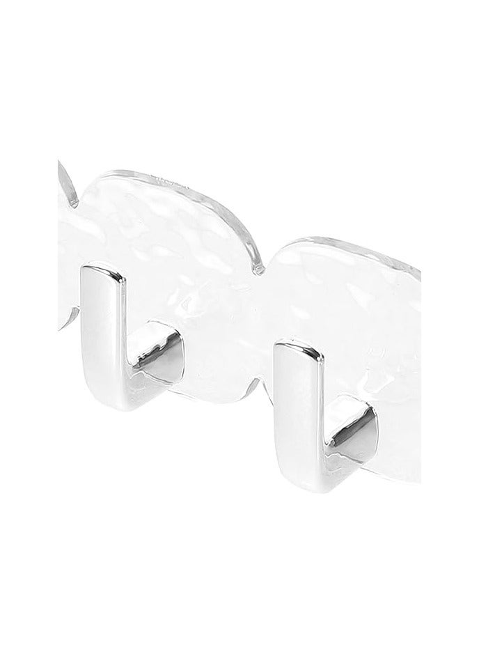 Adhesive Wall Hooks Bath Towel Hooks Heavy Duty Coats Hanger 6 Hook Plastic Towel Rack Robe Hook Clothes Hanger Hanging Hooks for Jacket Hat Bags Backpacks Keychain - Image 5