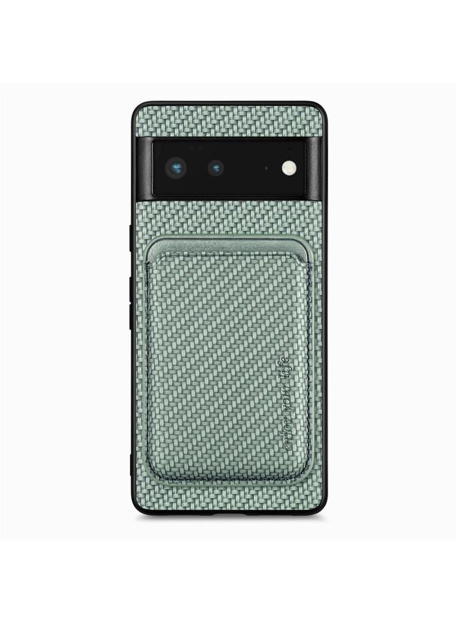 S-TOP Case For Google Pixel 6 Carbon Fiber Leather Card Magsafe Phone Case - Image 1