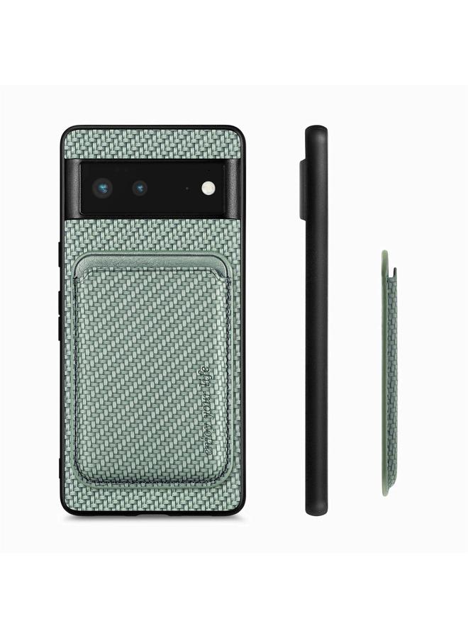 S-TOP Case For Google Pixel 6 Carbon Fiber Leather Card Magsafe Phone Case - Image 3