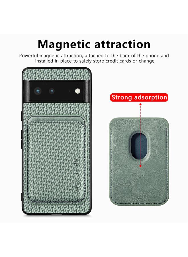 S-TOP Case For Google Pixel 6 Carbon Fiber Leather Card Magsafe Phone Case - Image 2