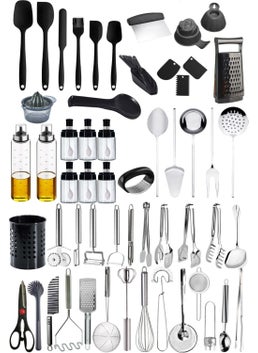 Mirillia Home Silicone Spoon Knife Spatula Set and Practical Kitchen Utensils Serving Set Large Dowry Set Ladle Set 