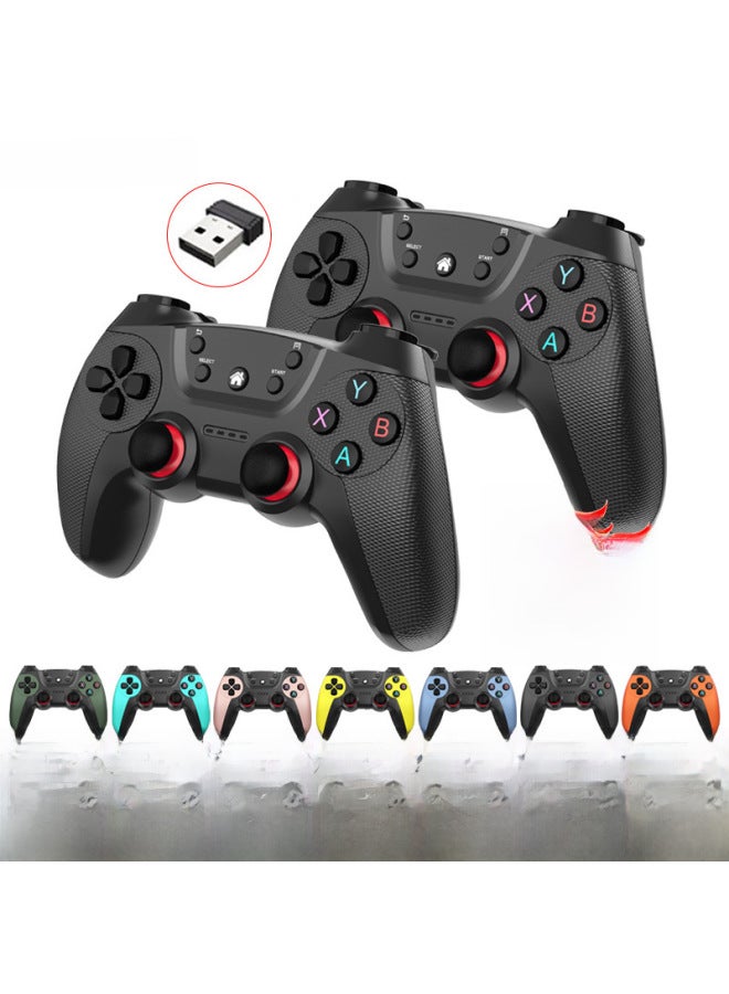 2.4g Wireless Game Controller Dualshock Supports Android Usb Tv Computer Double Player Handle For Tv Computer-Product Color:Elegant White (Doubles)-Bare - Image 2