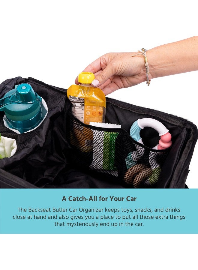 J.L. Childress Backseat Butler Car Seat Organizer - Cup Holders and Storage for Front, Back, Passenger Seats, Trunk - Travel Roadtrip Organization - Extra Large Size - 10 Pockets - Black - Image 3