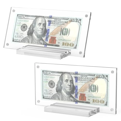 Yncotte Dollar Bill Frame 2pcs Dollar Bill Currency Display Holder Money Frame for Collectors Ticket Protector - Image 1
