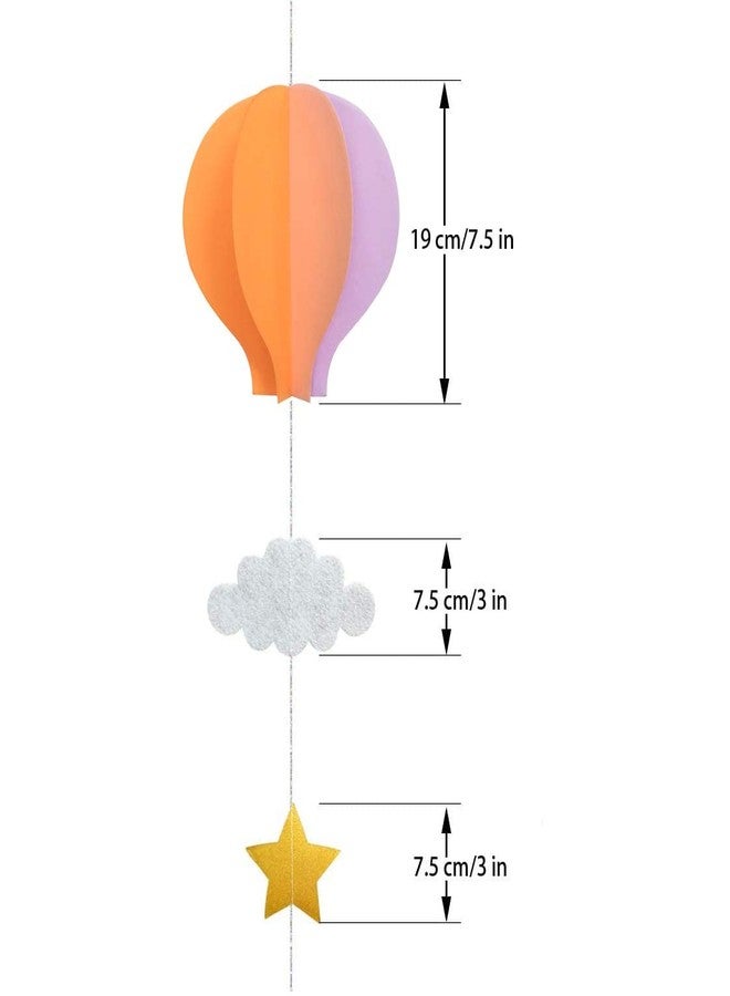 AZOWA Hot Air Balloon 3D Paper Hot Air Balloons Garland Hanging for Party Wedding Baby Shower (Assorted Color, 4 Pcs) - Image 3