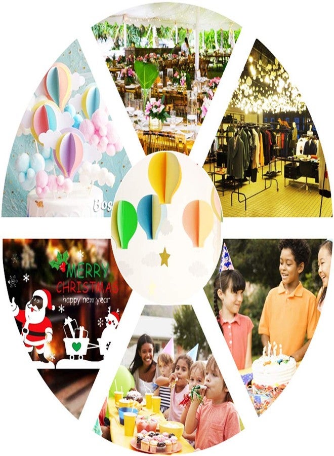 AZOWA Hot Air Balloon 3D Paper Hot Air Balloons Garland Hanging for Party Wedding Baby Shower (Assorted Color, 4 Pcs) - Image 4
