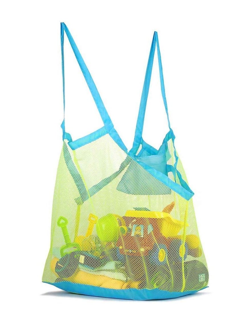 NIBEMINENT Sand Beach Mesh Storage Bag for Kids Summer Shell Toys Clothes Tote Bags Holding Children’s Market Grocery Picnic  - Image 2