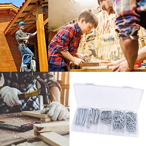 OMOTOOL Brick Steel Nails Assortment Kit (275 pcs), Galvanized Concrete Wall Nail for Hanging Pictures and Woodworking, Cement Nails Suit for Drywall and Pine，5 Size Assortment - Image 5
