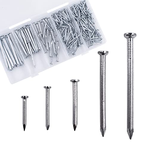 OMOTOOL Brick Steel Nails Assortment Kit (275 pcs), Galvanized Concrete Wall Nail for Hanging Pictures and Woodworking, Cement Nails Suit for Drywall and Pine，5 Size Assortment - Image 1