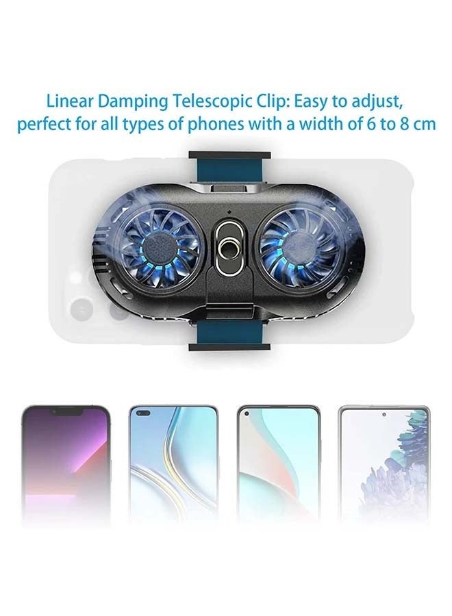 Sakulight مبرد الهاتف، مشعاع الهاتف المحمول مع شريحة تبريد مزدوجة شبه موصلة، الهواتف المحمولة بعرض 6 إلى 8 سم لبث Tiktok المباشر، ومدونة الفيديو الخارجية، وألعاب الهاتف المحمول. - Image 2