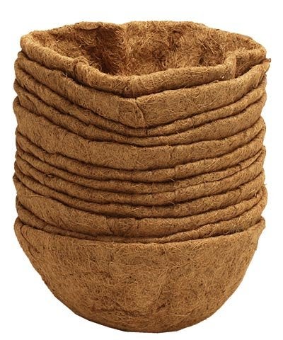 BestNest Panacea Round Coco Fiber Hanging Basket Liners, 16 in Diameter, Set of 12 – Preformed Coconut Coir Inserts for Hanging Baskets & Planters - Image 4